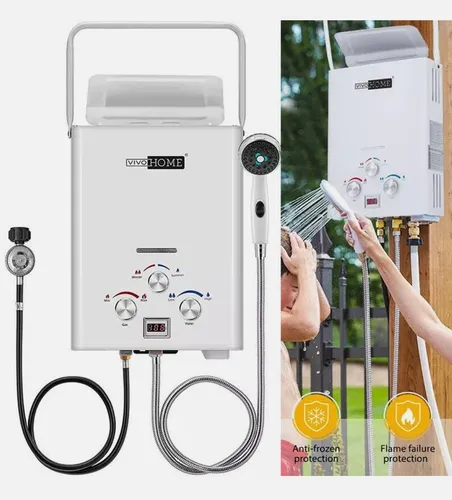 Calentador De Agua Portatil A Gas Propano 6 L / Min 65°c