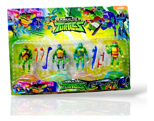 Blister Tortugas Ninjas X4 Personajes + Accesorios Para Niño