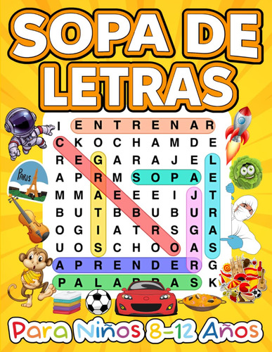 Libro:  Sopa De Letras 45 Rompecabezas Para Niños En Español