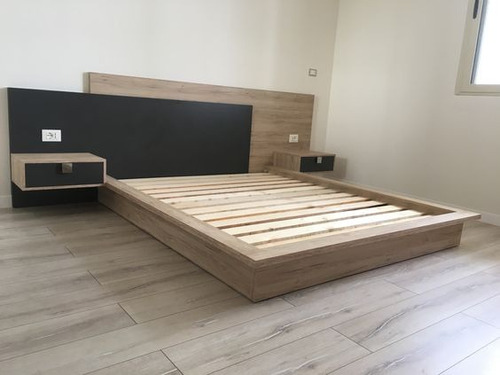 Cama King/queen Moderna Con Diseño Minimalista