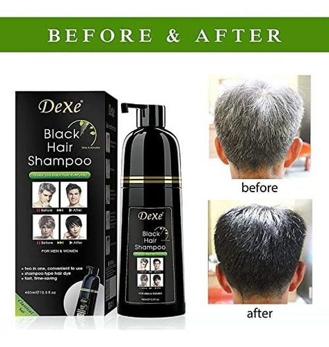 Shampoo De Cabelo Preto400ml Dexe Instant Black Hair Shampoo