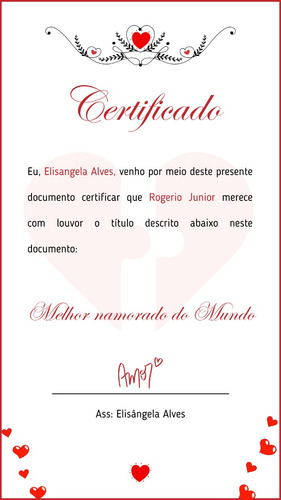 Certificado Ou Diploma Digital - Dia Dos Namorados