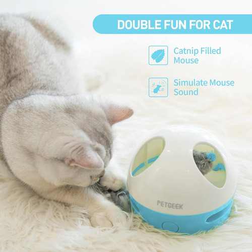 Interactive Cat Toy, Cat Toys With Squeaky Mouse & Rechargea