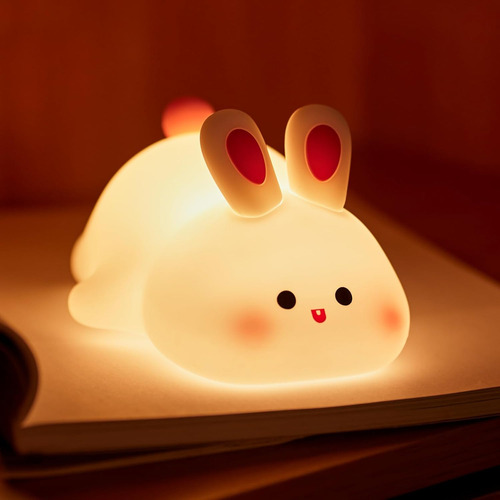 Luz Nocturna De Conejo Para Niños, Linda Lámpara De Bebé De