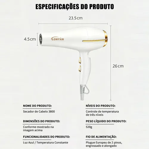 新品 numberA PRO CARE smart dryer NUM-1200 Secador De Cabelo Profissional Íon 1200w Com Concentrador