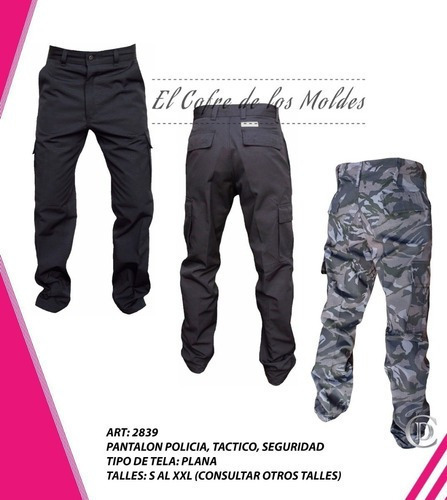 Molde  Pantalon Policia, Seguridad, Talles S Al Xxl