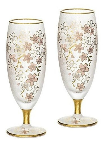 Hermoso Juego De 2 Vasos Japoneses De Flor De Cerezo Para Sa