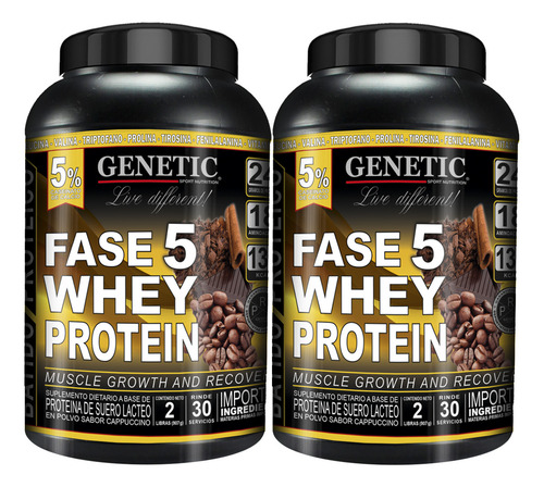 Rápido Crecimiento Muscular Magro Súper Proteína F5 Genetic Sabor Cappuccino