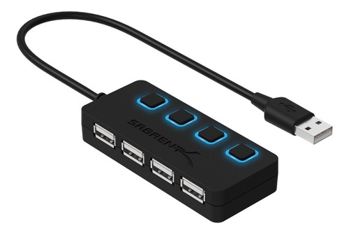 Hub Sabrent Hb-umls 4-p Usb 2.0 Interruptores Alimentación