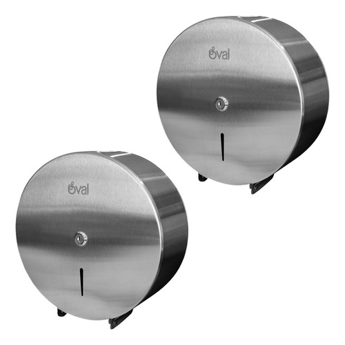 Despachador Papel Higiénico Jumbo De Acero Inox Dv048 2pz