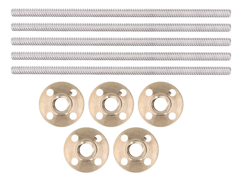 Juego De 5 Tornillos De Plomo T8x8 Para Impresora 3d, Tuerca