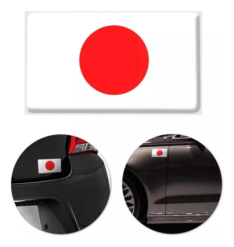 Emblema Adesivo Bandeira Japão 3d Resinado Carro Resina