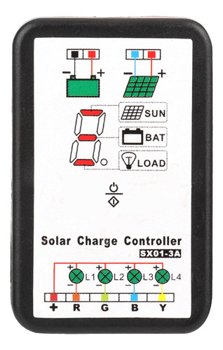 Controlador 6v 12v Pwm Con Soporte Solar Para Litio Y Mh