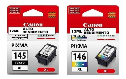 Kit Cartucho Canon Pg145xl 146xl Mg2410 Mg2510 Mg2910 Mg3010