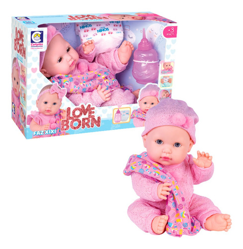 Muñeca Bebé - Love Born Faz Xixi - Vamos A Jugar
