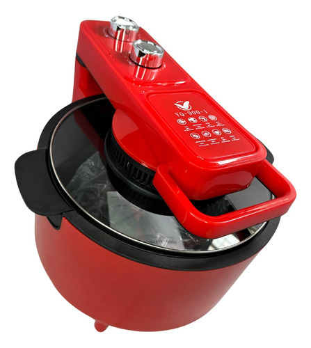Sartén eléctrica grande sin aceite Air Fryer, 10 litros, 127, 220 V, color rojo, 110 V