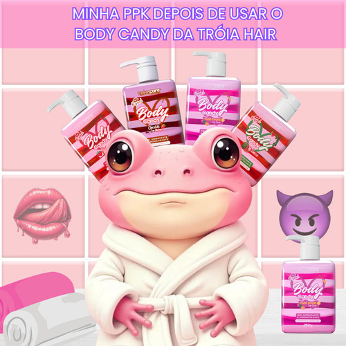 Body Candy Creme E Gel Beijável P/ Corpo E Virilha Fragrância Tutti Frutti Com Creme - Tróia Hair