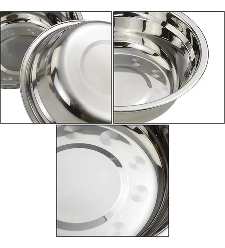 Set Ensaladera Tazon Bowl Acero Inoxidable Cocina 16cm 3pzs Plateado