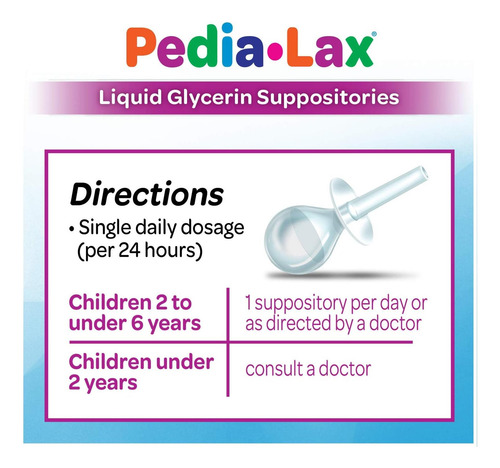 Supositorios De Glicerina Líquidos Laxantes De Pedia-lax De