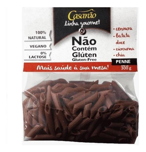 Kit 3x: Macarrão Penne Cenoura Sem Glúten Casarão 300g