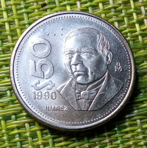 Moneda De 50 Pesos Benito Juárez 1990 Sin Circular  Brillo 