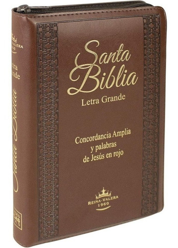 Biblia Reina Valera 1960 Marrón C/ Cierre Letra Grande - Sba