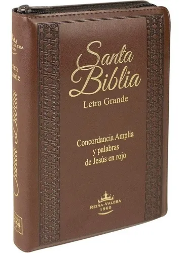 comprar Biblia Reina Valera 1960 Marrón C\u002F Cierre Letra Grande - Sba