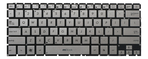 Teclado Asus Mp-11b13us6528 0kn0-ly11us 11j152109088mb Cor Prateado Idioma Inglês Us