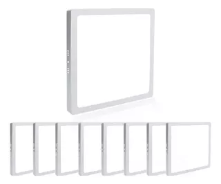 Kit 10 Painel Plafon De Led 18w Sobrepor Quadrado + Reator