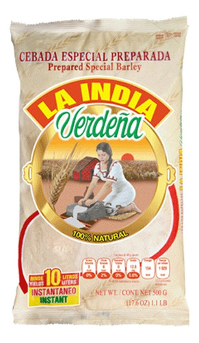 Cebada Preparada La India Verdeña 500g Pack 10 Piezas #84667