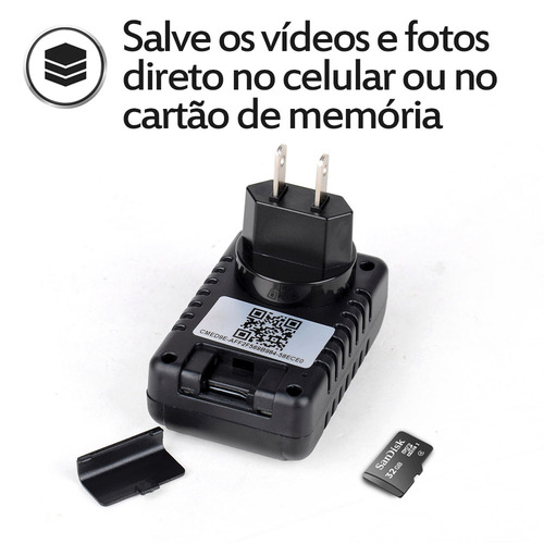Camera Spian Carregador Universal Carregador De Celular 8gb