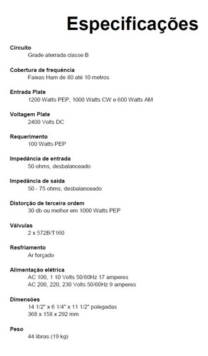 Guia (manual) Amplificador Yaesu Fl-2000b (português)