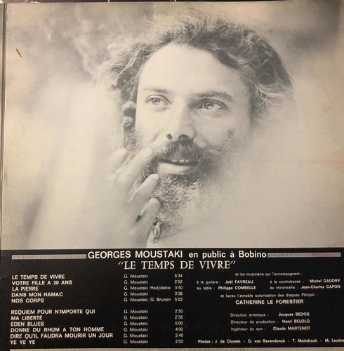 Georges Moustaki Bobino 70 Disco Lp Importado De Francia. (Usado)