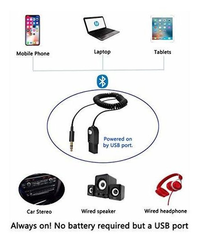 Bluetooth 5.0 Adapter Receiver Hands Car Kits Wireless