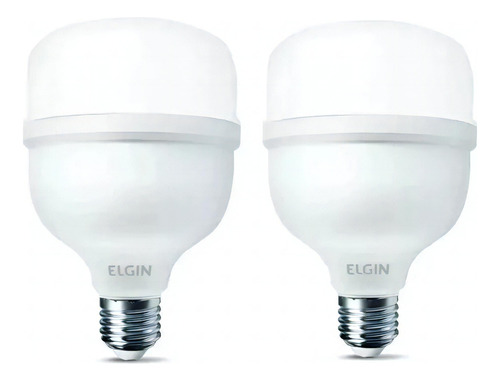 Kit 02 Lâmpadas Led Bulbo 65w Branco Frio 6500k Elgin