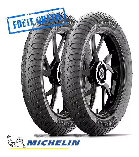 Par Pneu Michelin S/c 80/100+100/90-18titan/150/160 Faz/fan