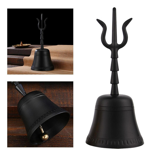 Sino De Chamada De Mão Objetos Rituais Portáteis Preto