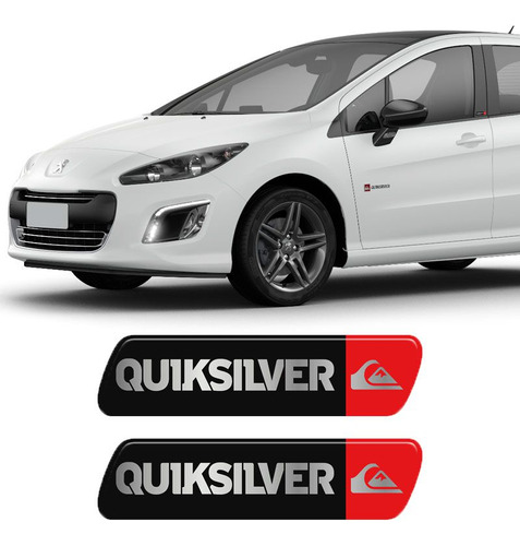Kit Par Adesivos Emblema Coluna Quiksilver Peugeot Resinado