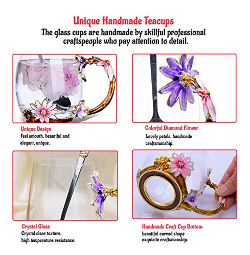 Taza De Té De Cristal Transparente Con Cuchara, Diseño De Ma