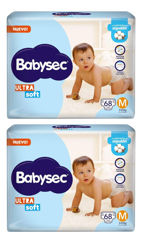 2 Paquetes Babysec Ultra Soft Jumbo Todos Los Talles