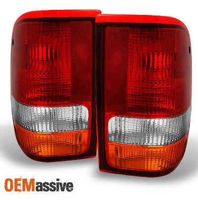 Fit 93-97 Ford Ranger Pickup Truck Red Clear Taillights  Oai
