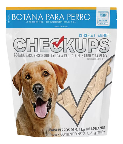 Botana Para Perro Checkups 24 Piezas Reduce El Sarro 