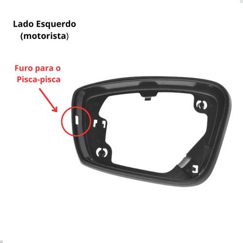 Par Moldura Retrovisor Gol G6, Fox, Voyage G6 Com Furo Pisca