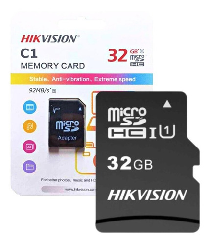 Memoria Micro Sd 32gb Hikvision C10 92 Mb/s 5 Años Gtia Tbx