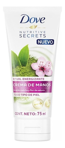  Crema energizante para manos Dove Ritual Energizante Crema para manos té matcha y flor de Sakura en pomo 75mL