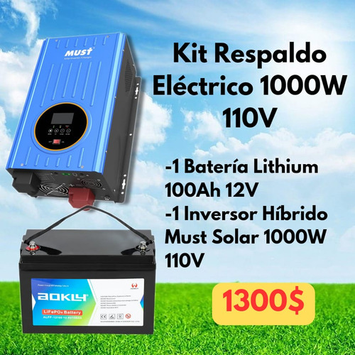 Kit Respaldo Eléctrico Ups 1000w 110v Litio Tienda Física