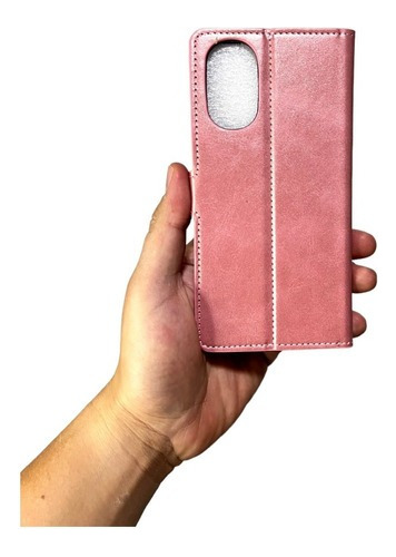 Funda Protector Motorola G52 | G82 Cartera Rosa + Mica