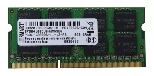 Memória Ram 8gb 1 Smart Sf5641g8cj8nwmnseg