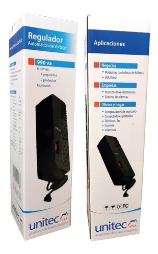 Regulador Automático De Voltaje 990va 6 Tomas Unitec