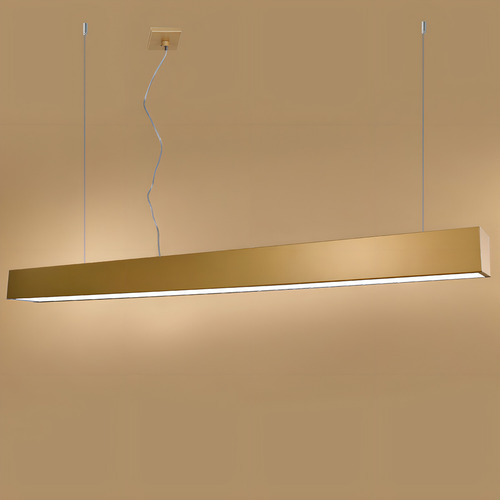 Pendente Retangular 2 Tubular 120cm Alumínio Dourado Pd2103